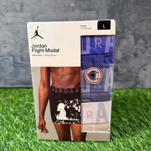 Nike Air Jordan Flight Modal Boxer Briefs 3 Pack Underwear Comfort Mens Large - Picture 1 of 7